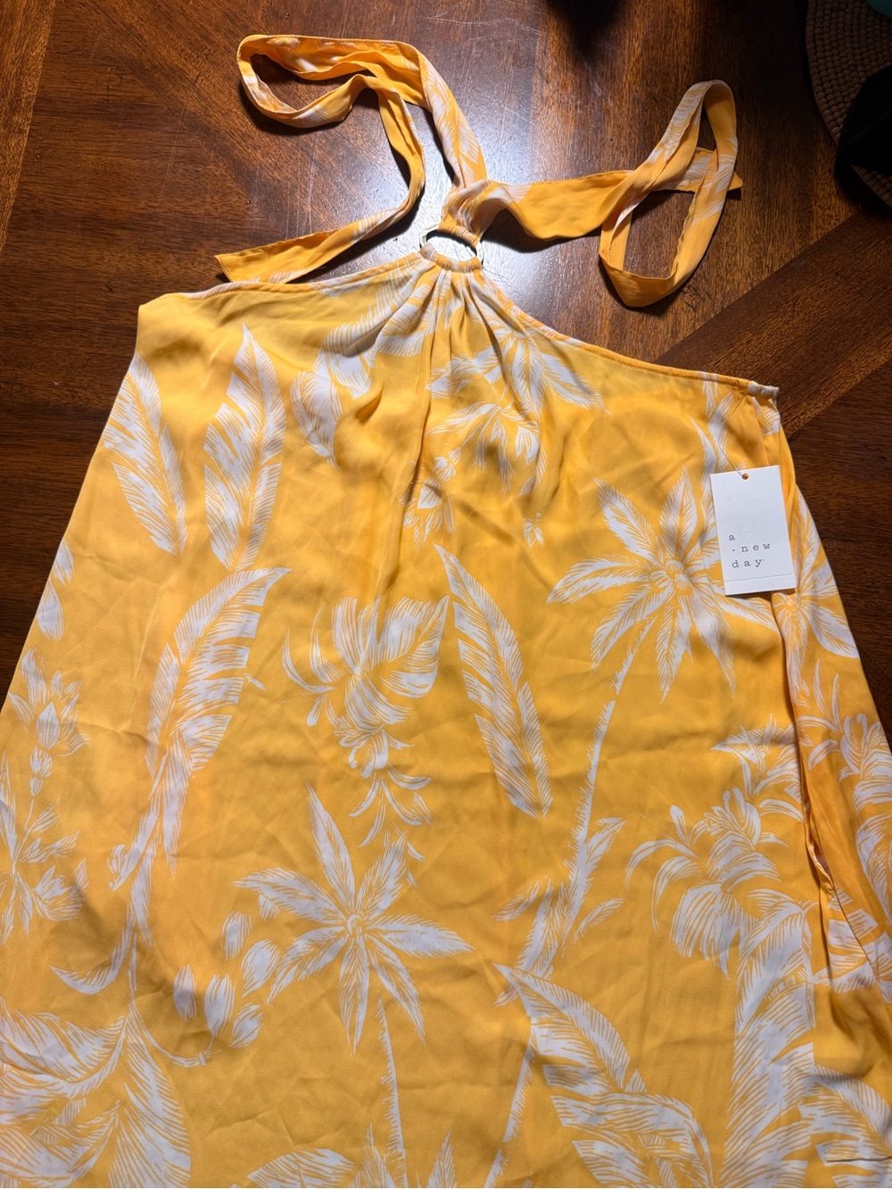 a new day Yellow Tropical Halter Camisole